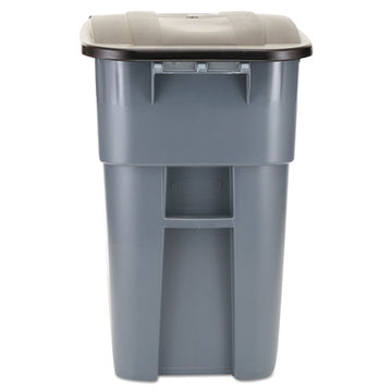 Rubbermaid® Commercial Brute Rollout Container, Square, Plastic, 50 Gal, Gray freeshipping - TVN Wholesale